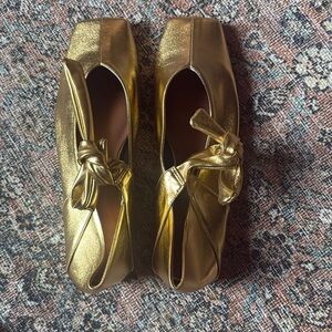 Gold Ballet Flats